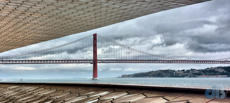 View of the Ponte 25 de Abril from the restaurant at the MAAT